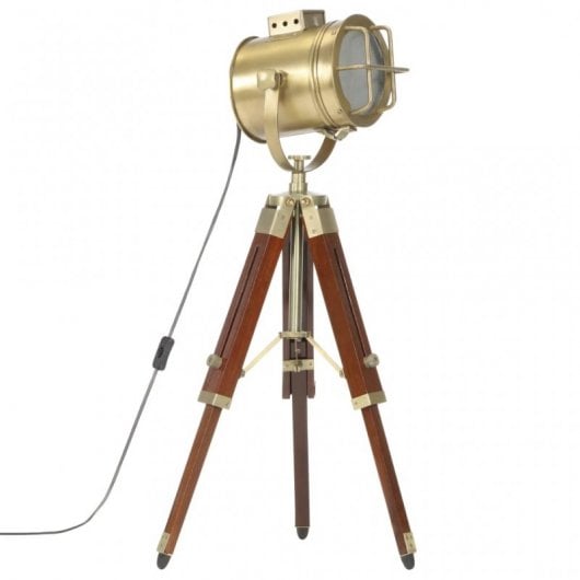 VidaXL Lampadaire avec Trépied Bois Massif E27 Poignée 69cm