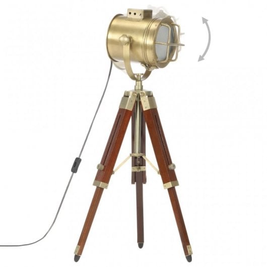 VidaXL Lampadaire avec Trépied Bois Massif E27 Poignée 69cm