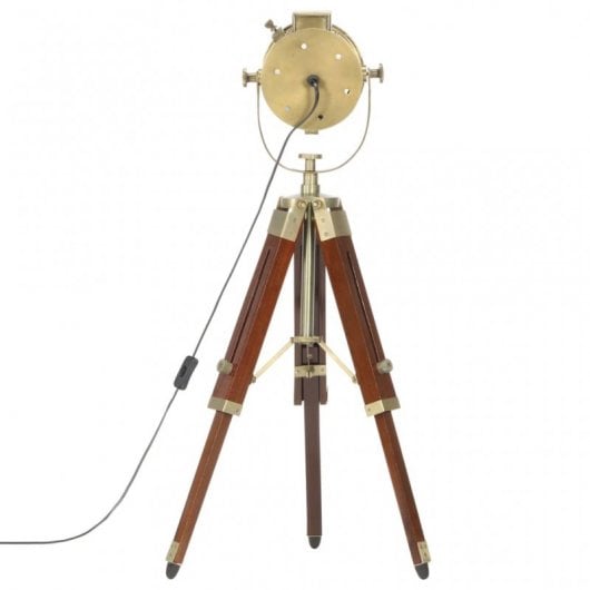 VidaXL Lampadaire avec Trépied Bois Massif E27 Poignée 69cm