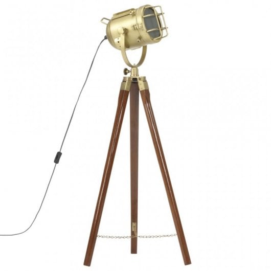 vidaXL Lampadaire avec trépied 97 cm Or