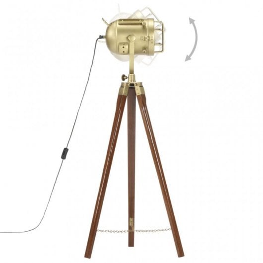 vidaXL Lampadaire avec trépied 97 cm Or