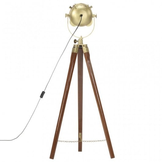 vidaXL Lampadaire avec trépied 97 cm Or
