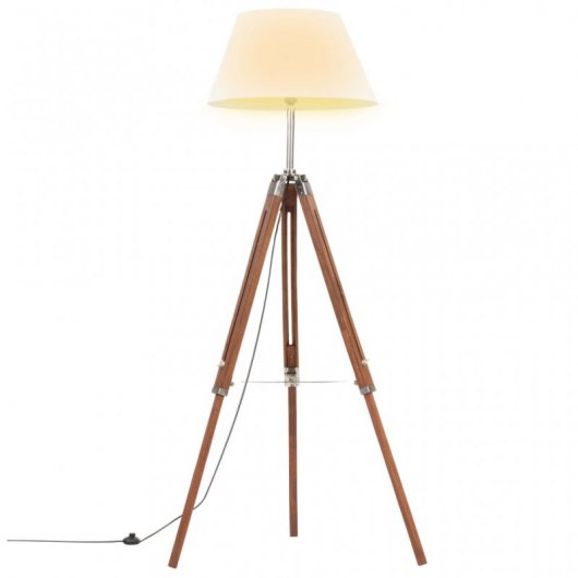 VidaXL Lampadaire Trépied 141cm Blanc