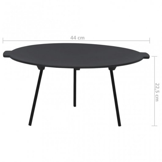 VidaXL Placa de Parrilla 44cm Negra