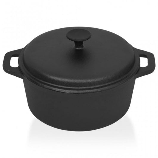 VidaXL Olla con Tapa 5L 26.5x11.5cm Negra