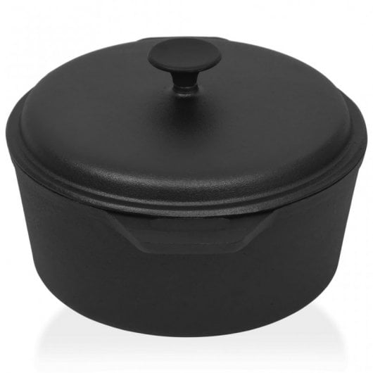 VidaXL Olla con Tapa 5L 26.5x11.5cm Negra