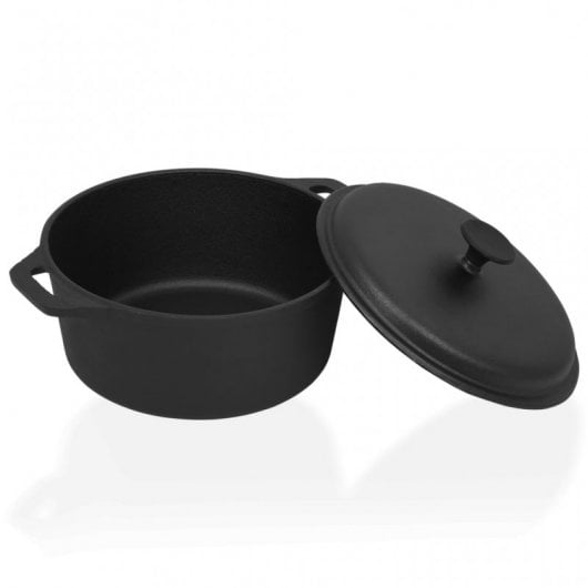 VidaXL Olla con Tapa 5L 26.5x11.5cm Negra