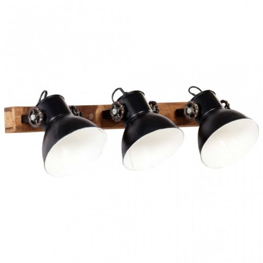 VidaXL Lámpara de Pared Industrial E27 65x25cm Negro