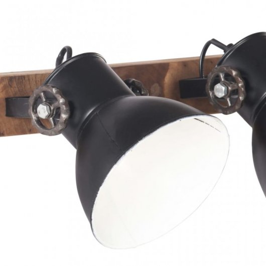VidaXL Lámpara de Pared Industrial E27 65x25cm Negro
