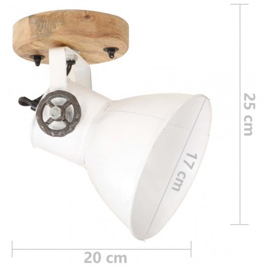 VidaXL Pack de 2 Spots Muraux Industriels E27 Blancs