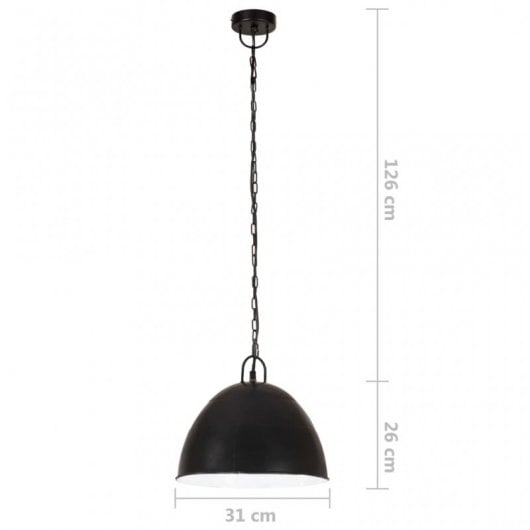 VidaXL Vintage Lámpara Colgante Redona 31cm E27 Negro