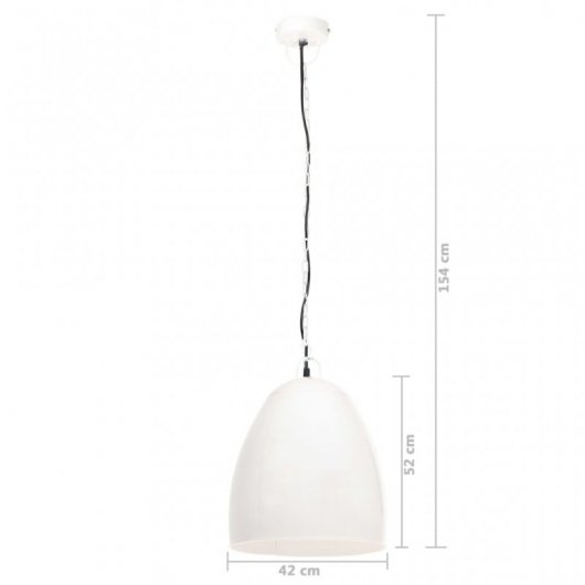 VidaXL Suspension Industrielle Ronde E27 42cm Blanc