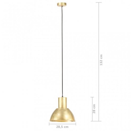 VidaXL Lámpara Colgante Redonda E27 28cm Latón