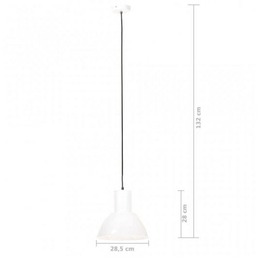 VidaXL Lámpara Colgante Redonda Blanca E27 28.5cm