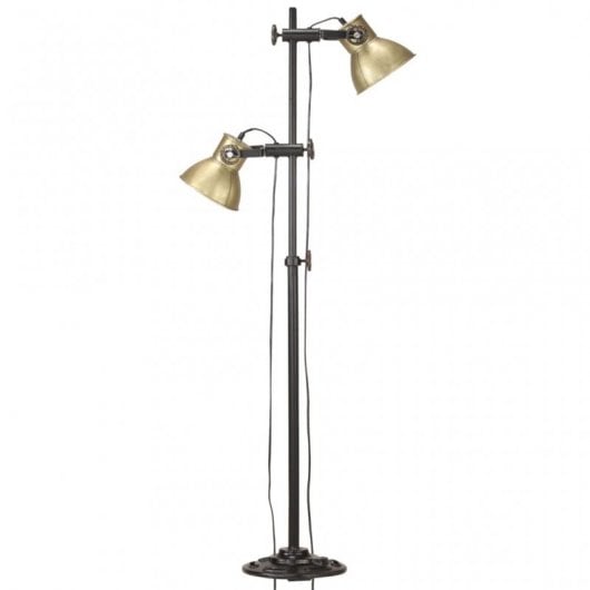 VidaXL Lampadaire 2xE27 Laiton/Fonte