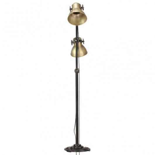 VidaXL Lampadaire 2xE27 Laiton/Fonte