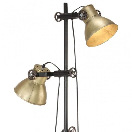 VidaXL Lampadaire 2xE27 Laiton/Fonte