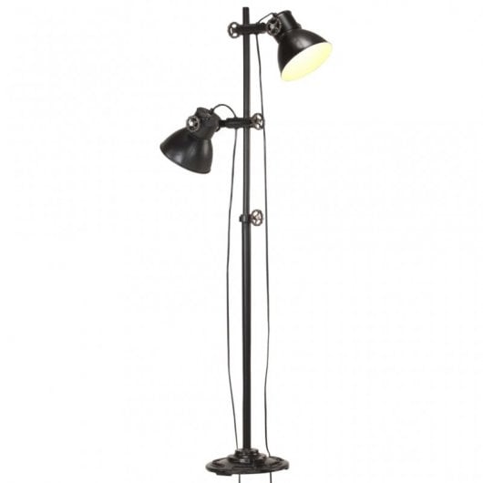 VidaXL Lampadaire 2xE27 Noir/Fonte