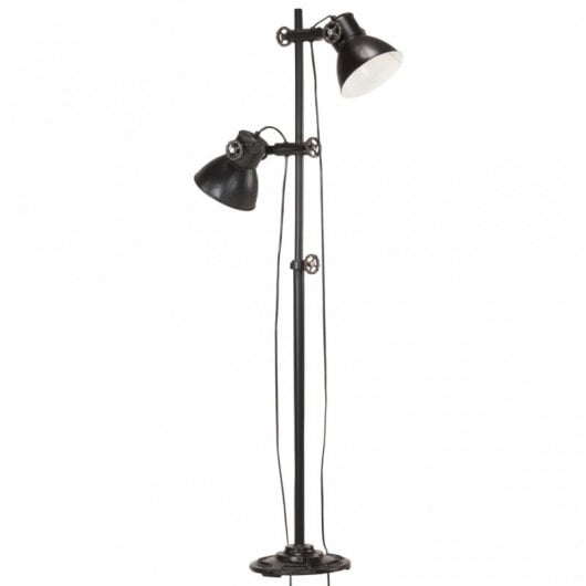 VidaXL Lampadaire 2xE27 Noir/Fonte