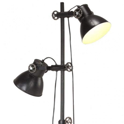 VidaXL Lampadaire 2xE27 Noir/Fonte