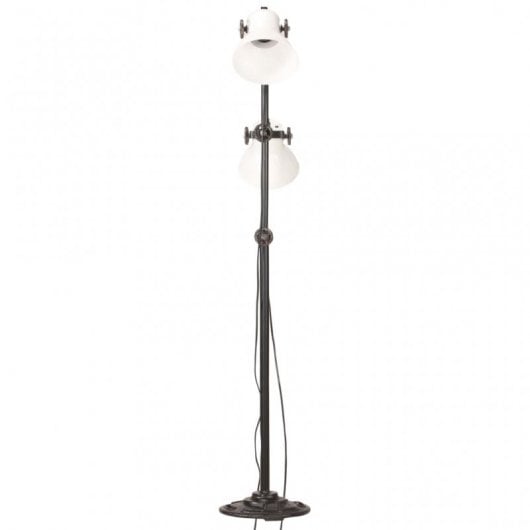 VidaXL Lampadaire 2xE27 Blanc/Fonte