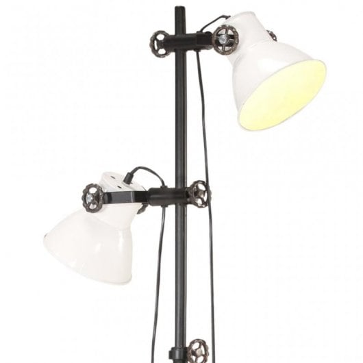 VidaXL Lampadaire 2xE27 Blanc/Fonte