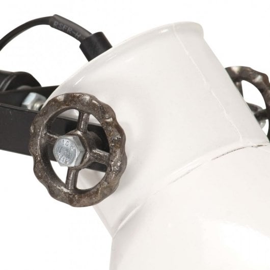 VidaXL Lampadaire 2xE27 Blanc/Fonte