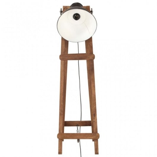 VidaXL Lámpara de Pie de Madera Maciza E27 Mango Negro