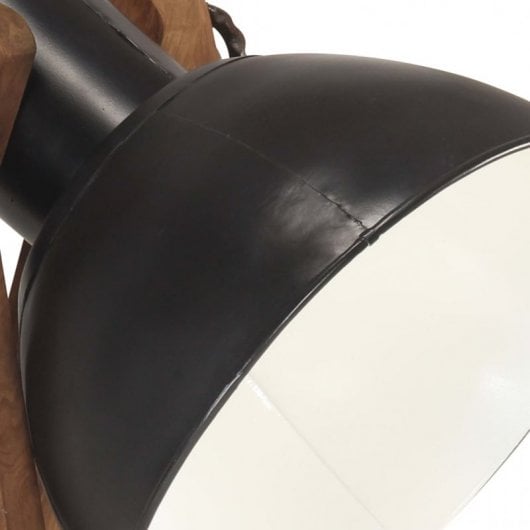 VidaXL Lámpara de Pie de Madera Maciza E27 Mango Negro