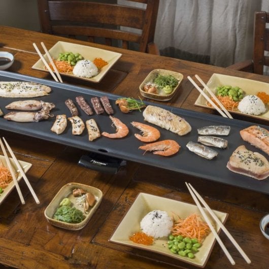 Bestron Asia Lounge Bambú Plancha de Asar XXL 1800W