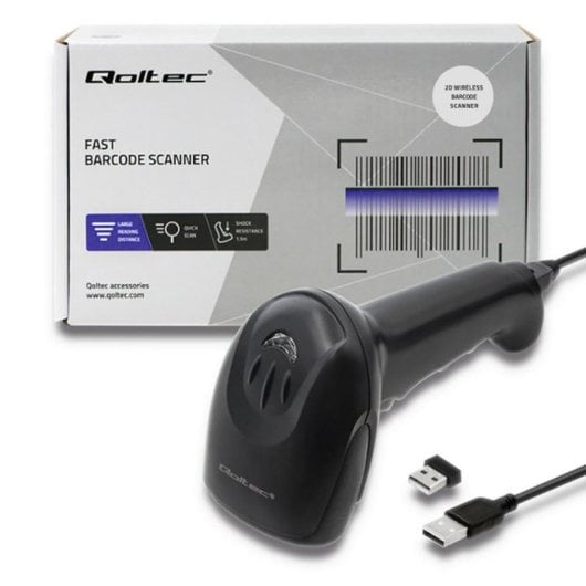Leitor de Códigos de Barras vidaXL Qoltec 50868 Portátil Laser 1D/2D USB 2000mAh