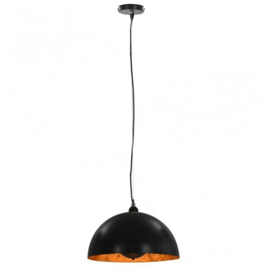 VidaXL Confezione da 2 Lampade a Sospensione Emisferiche E27 40 cm Nero/Oro