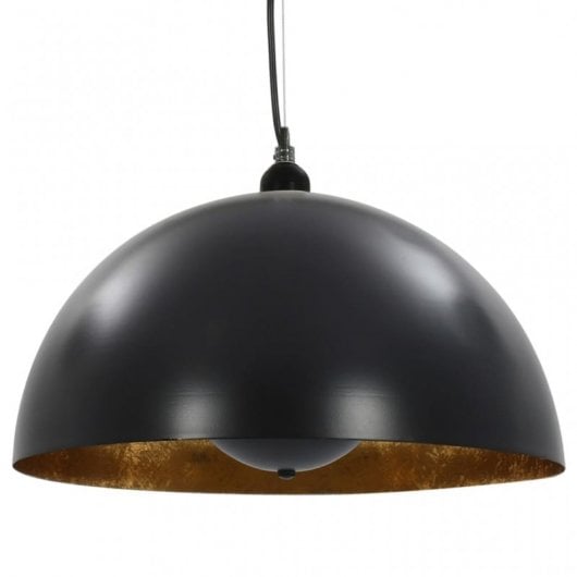 VidaXL Confezione da 2 Lampade a Sospensione Emisferiche E27 40 cm Nero/Oro