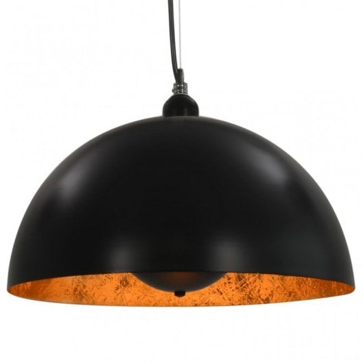 VidaXL Confezione da 2 Lampade a Sospensione Emisferiche E27 40 cm Nero/Oro
