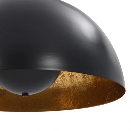 VidaXL Confezione da 2 Lampade a Sospensione Emisferiche E27 40 cm Nero/Oro