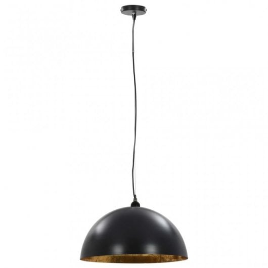 VidaXL Pack de 2 Lampes à Suspension Semi-sphérique E27 50cm Noir/Or