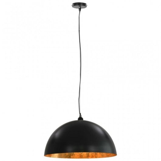 VidaXL Pack de 2 Lampes à Suspension Semi-sphérique E27 50cm Noir/Or