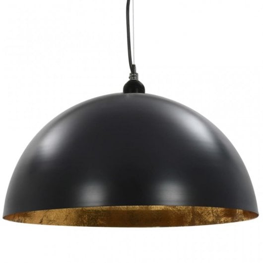 VidaXL Pack de 2 Lampes à Suspension Semi-sphérique E27 50cm Noir/Or