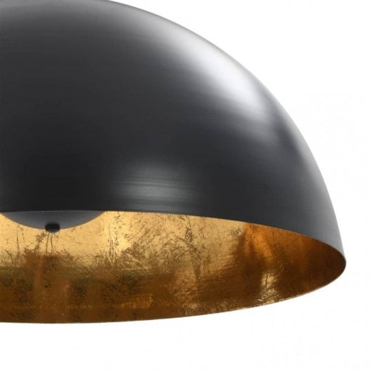 VidaXL Pack de 2 Lampes à Suspension Semi-sphérique E27 50cm Noir/Or