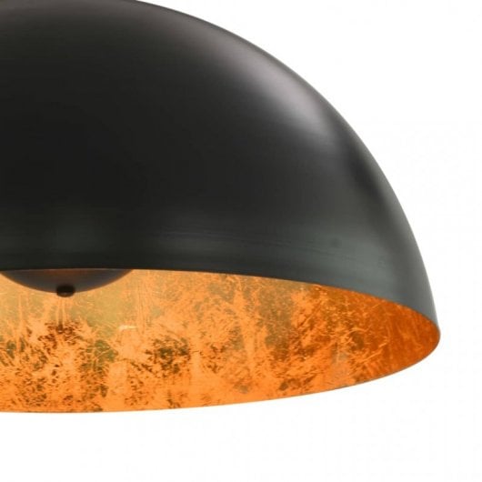 VidaXL Pack de 2 Lampes à Suspension Semi-sphérique E27 50cm Noir/Or