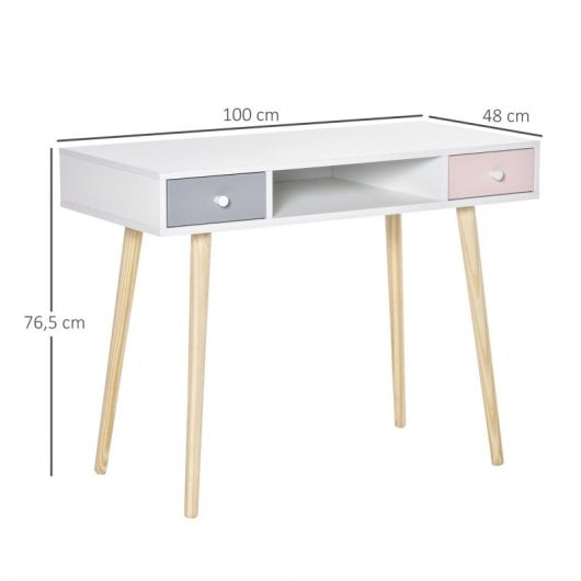 Homcom Mesa de Escritorio Infantil 100x48x76.5cm Tricolor