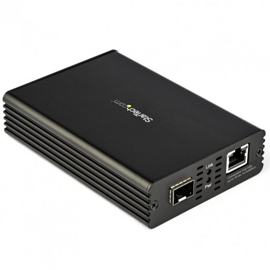 StarTech.com Convertitore multimediale Ethernet in fibra 10GbE per rete 10Gbps NBASE-T SFP a RJ45 Multigigabit monomodale / multimodale Fibra ottica a rame Rete Ethernet a ponte in fibra