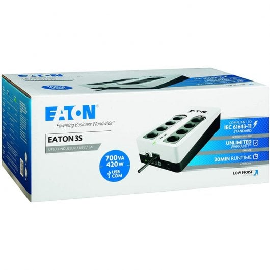Eaton 3S700D SAI 700VA 420W 8 Schukos + 2 USB
