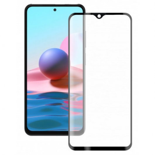 Mobile Tech Verre Trempé 9H Colle Complète 2.5D Bord Noir Pour Xiaomi Redmi Note 10/ 10S