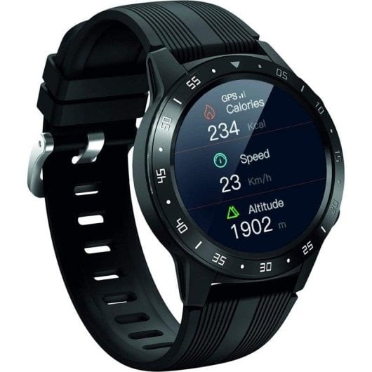 Maxcom FW37 Argon Bluetooth GPS 48mm IPS Noir Taille Unique Étanchéité IP67 Pulsomètre