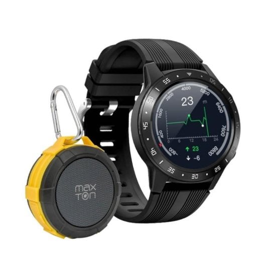 Maxcom FW37 Argon Bluetooth GPS 48mm IPS Noir Taille Unique Étanchéité IP67 Pulsomètre