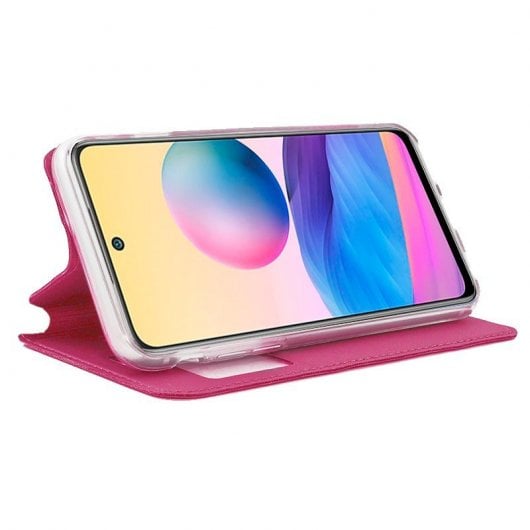 Étui à rabat rose uni cool pour Xiaomi Redmi Note 10 5G / Pocophone M3 Pro 5G