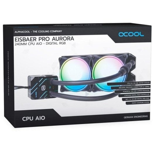 Refrigerazione Liquida Alphacool Eisbaer Pro Aurora 240mm 2 Ventole ARGB