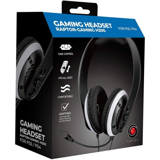 Raptor Gaming H200 Auriculares Gaming para PS5 Negros