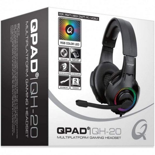 QPAD QH20 Auriculares Gaming RGB Multiplataforma Negros